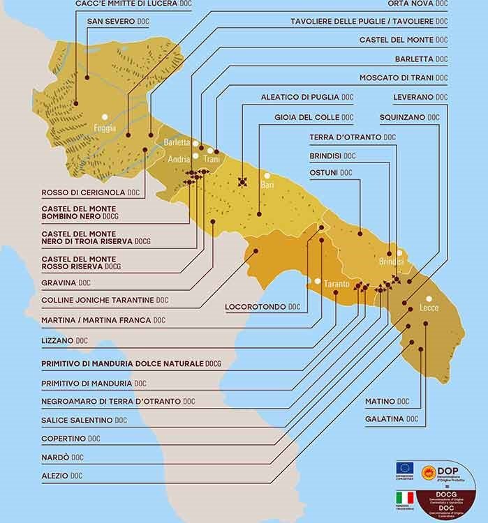 15 Best Wine Regions in Italy 11 Apulia wine Map