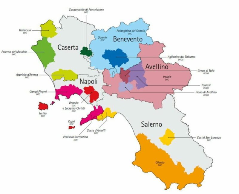 15 Best Wine Regions in Italy 10 Campania wine Map