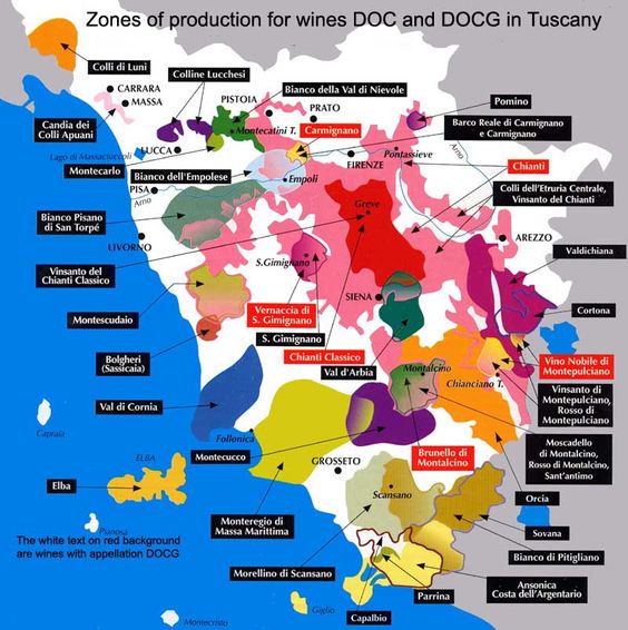 Tuscany wine Map